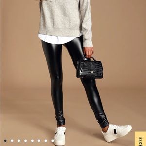Lulu’s Rock Music Black Vegan Leather Leggings NWOT